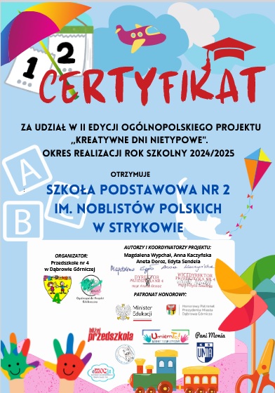 Projekt „Kreatywne Dni Nietypowe” w świetlicy szkolnej