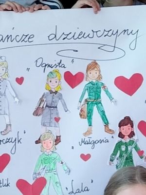 Uczniowie prezentują swoją pracę nr Powstania Warszawskiego