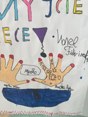 Plakat zachęcający do mycia rąk. 