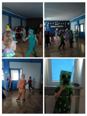 Zabawy karnawałowe uczniów.