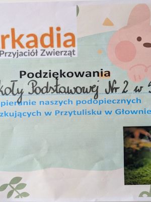 Podziękowania dla szkoły
