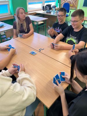 Uczniowie klasy 7a i 7c w grze logicznej Digit.
