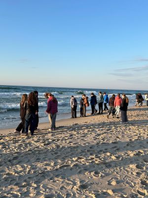 Przywitanie z morzem - zachód słońca na plaży w Jastrzębiej Górze. Przywitanie z morzem - zachód słońca na plaży w Jastrzębiej Górze.
