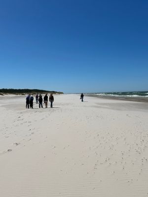 Spacer plażą w kierunku latarni morskiej w Czołpinie. Spacer plażą w kierunku latarni morskiej w Czołpinie.