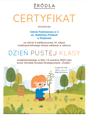 certyfikat dzien pustej klasy2025 certyfikat dzien pustej klasy2025