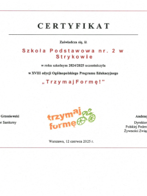 dyplom trzymaj forme dyplom trzymaj forme