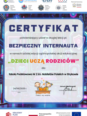 podziekowanie bezpieczny internauta podziekowanie bezpieczny internauta