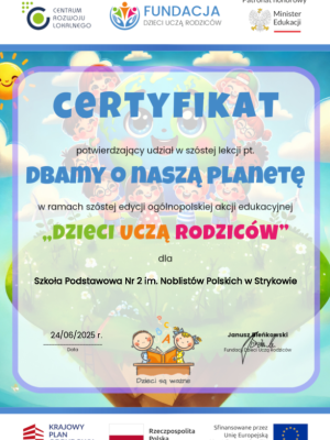 podziekowanie dbamy o nasza planete podziekowanie dbamy o nasza planete