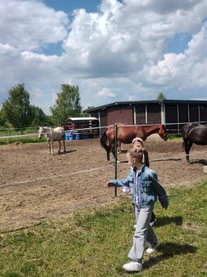 Uczniowie klas drugich w gospodarstwie agroturystycznym Stajnia Rudej Wiedźmy Uczniowie klas drugich w gospodarstwie agroturystycznym Stajnia Rudej Wiedźmy