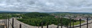 Panorama z wieży zamkowej w Chęcinach Panorama z wieży zamkowej w Chęcinach